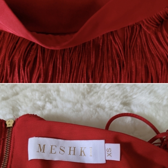 Meshki sexy Fringe 2 piece skirt and top set red xs small - Picture 3 of 4
